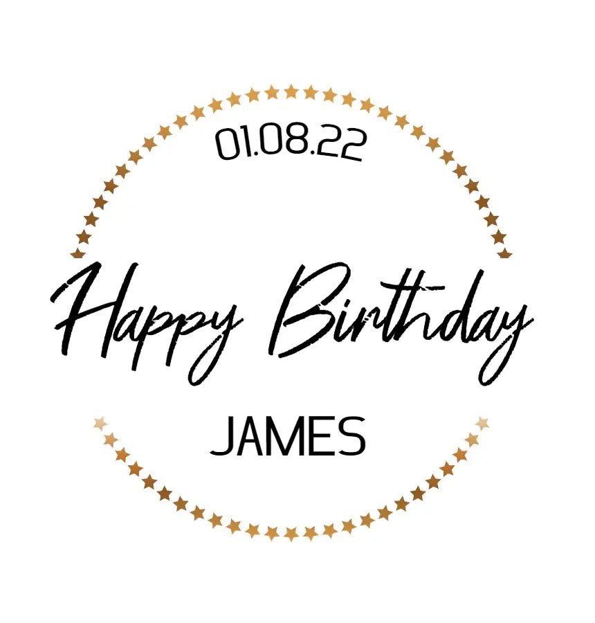 Personalised Birthday Topper | Gold Stars Giraffe Cocktails