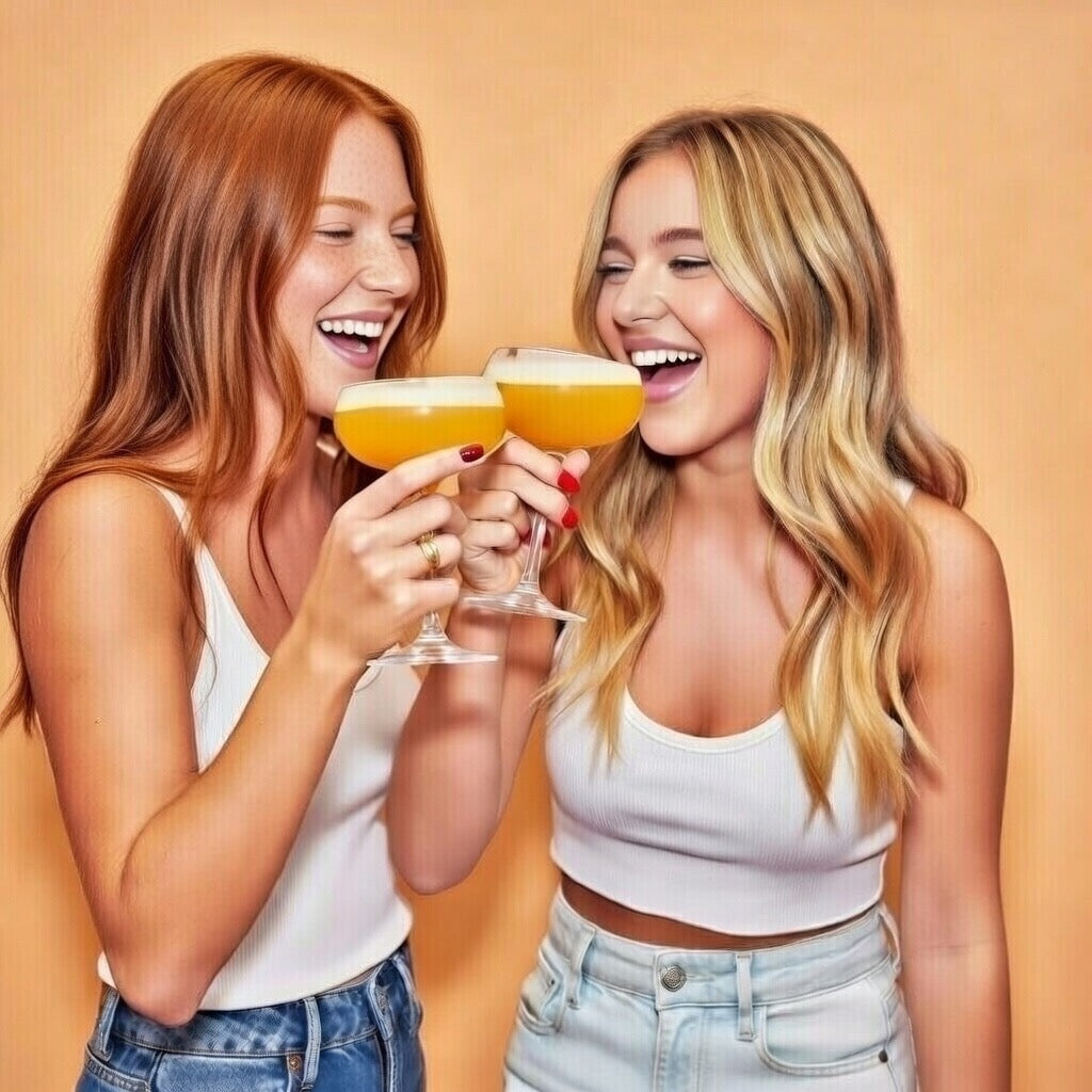 Friends enjoying ready made Passionfruit martinj 