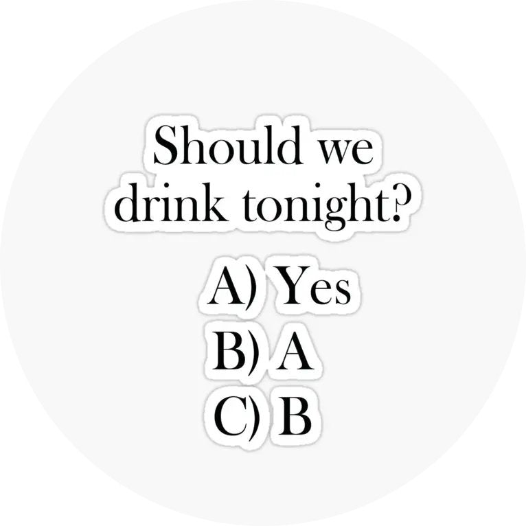 Fun Topper | Should we drink tonight? Giraffe Cocktails