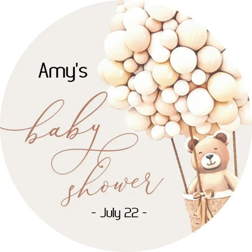Personalised Baby Shower Topper | Cute Bear Giraffe Cocktails