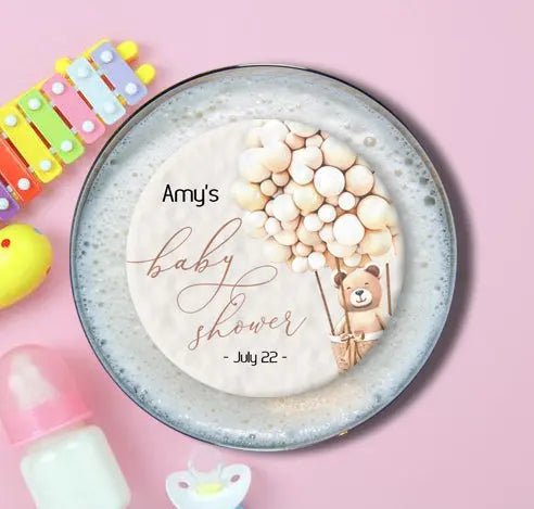 Personalised Baby Shower Topper | Cute Bear Giraffe Cocktails