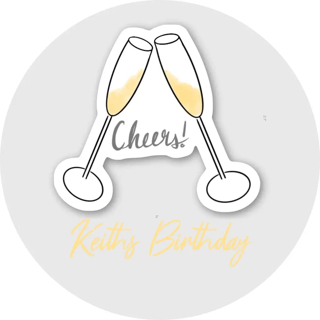 Personalised Birthday Topper | Cheers Giraffe Cocktails