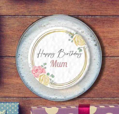 Personalised Birthday Topper | Gold Flower Ring Giraffe Cocktails