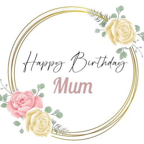Personalised Birthday Topper | Gold Flower Ring Giraffe Cocktails