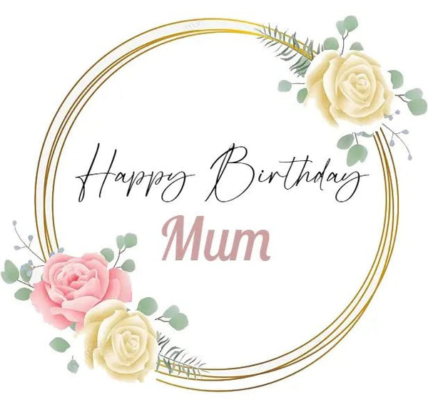 Personalised Birthday Topper | Gold Flower Ring Giraffe Cocktails