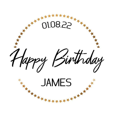 Personalised Birthday Topper | Gold Stars Giraffe Cocktails
