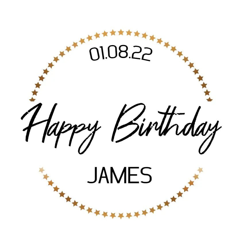 Personalised Birthday Topper | Gold Stars Giraffe Cocktails
