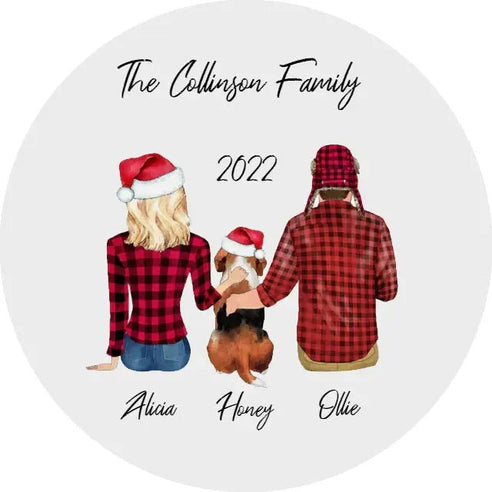 Personalised Christmas Topper | Family of 3 Giraffe Cocktails