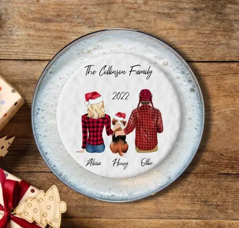Personalised Christmas Topper | Family of 3 Giraffe Cocktails