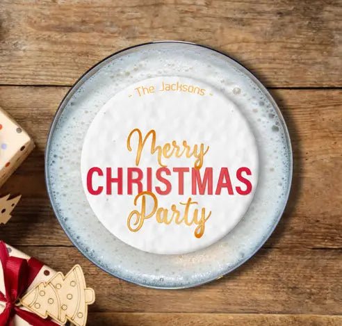 Personalised Christmas Topper |  Merry Christmas Party Giraffe Cocktails