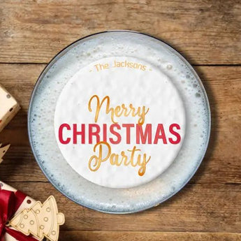 Personalised Christmas Topper |  Merry Christmas Party Giraffe Cocktails