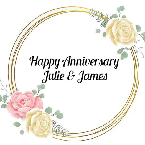 Personalised Topper | Gold Flower Ring Giraffe Cocktails