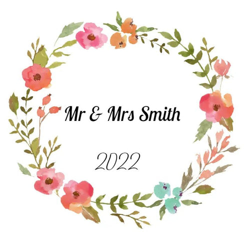 Personalised Wedding Topper | Flowers Ring Giraffe Cocktails