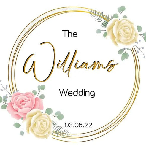 Personalised Wedding Topper | Gold Flower Ring Giraffe Cocktails