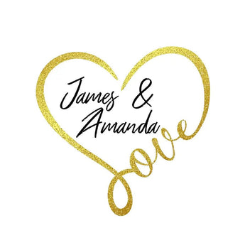 Personalised Wedding Topper | Gold Heart Giraffe Cocktails