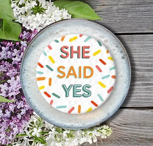 Wedding Topper | She said yes Giraffe Cocktails