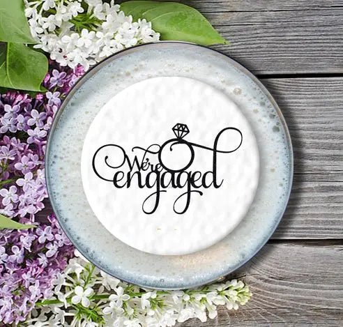 Wedding Topper | We're Engaged Giraffe Cocktails