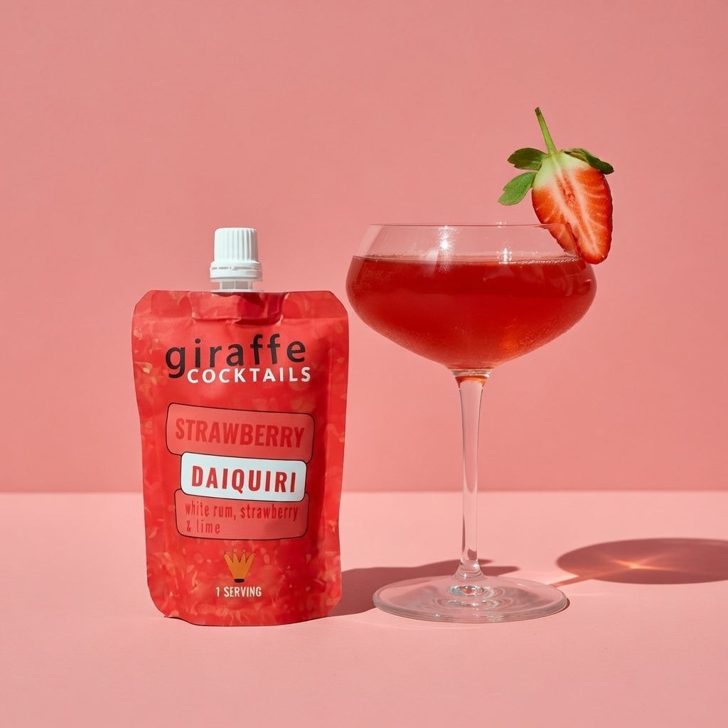 Strawberry Daiquiri Ready to Drink Rum Cocktail with Strawberry and Lime