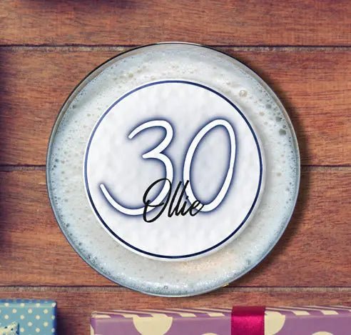 Personalised Birthday Topper | Blue Rings - Giraffe Cocktails