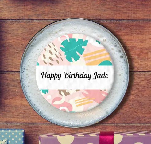 Personalised Birthday Topper | Organic Abstract - Giraffe Cocktails