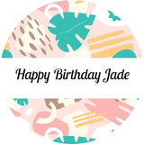 Personalised Birthday Topper | Organic Abstract - Giraffe Cocktails