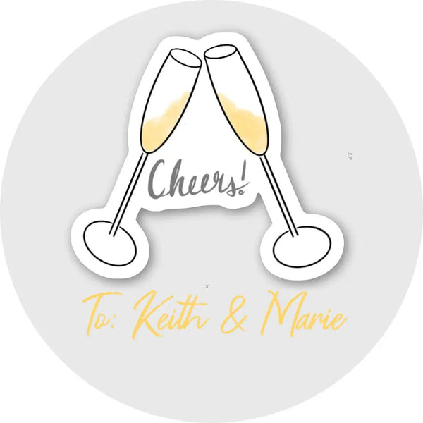 Personalised Wedding Topper | Cheers - Giraffe Cocktails