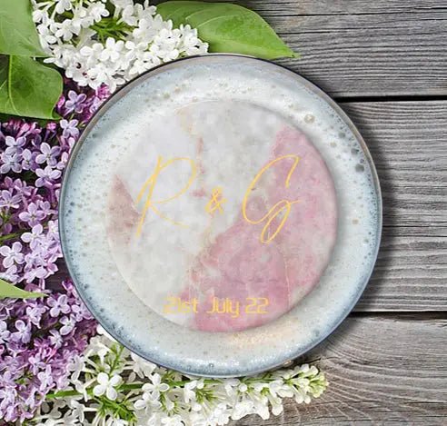 Personalised Wedding Topper | Marble - Giraffe Cocktails